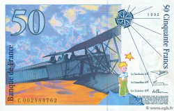 50 Francs SAINT-EXUPÉRY FRANCE  1992 F.72.01b UNC