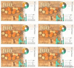 100 Francs CÉZANNE Consécutifs FRANCE  1998 F.74.02 UNC-