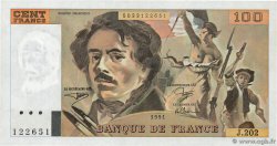 100 Francs DELACROIX imprimé en continu FRANKREICH  1991 F.69bis.03c1