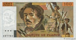 100 Francs DELACROIX modifié FRANCIA  1981 F.69.05 FDC