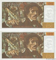 100 Francs DELACROIX Consécutifs FRANKREICH  1978 F.68.03 VZ