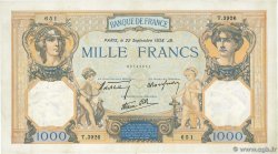 1000 Francs CÉRÈS ET MERCURE type modifié FRANKREICH  1938 F.38.27 fVZ