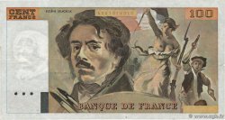 100 Francs DELACROIX imprimé en continu Fauté FRANCE  1991 F.69bis.03a1 TTB+