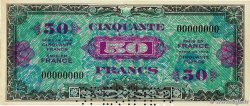 50 Francs DRAPEAU Spécimen FRANKREICH  1944 VF.19.00Sp fST+