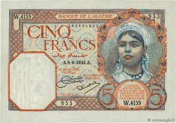 5 Francs ALGERIEN  1933 P.077a fST