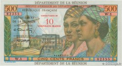 10 NF sur 500 Francs Pointe à Pitre ÎLE DE LA RÉUNION  1971 P.54b NEUF