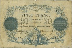 20 Francs type 1871 - Bleu FRANCIA  1872 F.A46.03 q.MB
