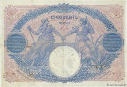 50 Francs BLEU ET ROSE FRANCIA  1915 F.14.28 BC+