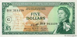 5 Dollars EAST CARIBBEAN STATES  1965 P.14k EBC+