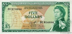 5 Dollars EAST CARIBBEAN STATES  1965 P.14h VZ