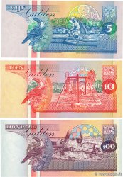 5, 10 et 100 Gulden Lot SURINAM  1998 P.136a, P.137a et P.139b NEUF