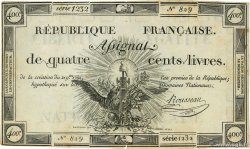 400 Livres FRANCE  1792 Ass.38a