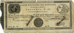 20 Francs Annulé FRANCIA  1801 PS.245b q.B