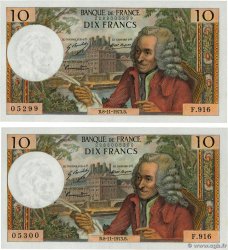 10 Francs VOLTAIRE Consécutifs FRANCE  1973 F.62.64