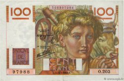100 Francs JEUNE PAYSAN Favre-Gilly FRANCE  1947 F.28TER.01 VF