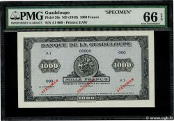 1000 Francs Karukera petit format Spécimen GUADELOUPE  1942 P.26As