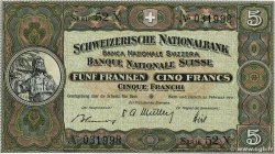 5 Francs SUISSE  1951 P.11o pr.NEUF