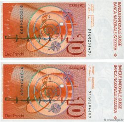 10 Francs Consécutifs SUISSE  1991 P.53j NEUF