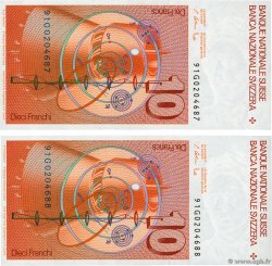 10 Francs Consécutifs SUISSE  1991 P.53j NEUF
