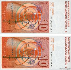 10 Francs Consécutifs SUISSE  1991 P.53j FDC