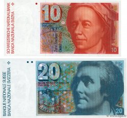 10 et 20 Francs Lot SUISSE  1983 P.53f et P.55e UNC