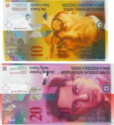 10 et 20 Francs Lot SWITZERLAND  1994 P.66a et P.68a