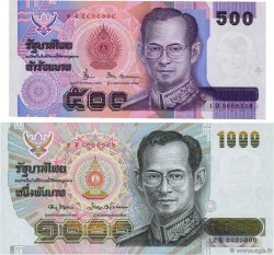 500 et 1000 Baht Lot THAILAND  1996 P.092 et P.103 ST