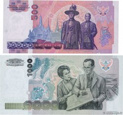 500 et 1000 Baht Lot THAILAND  1996 P.092 et P.103 ST