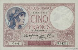 5 Francs FEMME CASQUÉE modifié FRANKREICH  1939 F.04.11 fST+