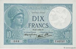 10 Francs MINERVE modifié FRANKREICH  1941 F.07.26 fST+