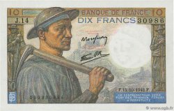 10 Francs MINEUR FRANKREICH  1942 F.08.04
