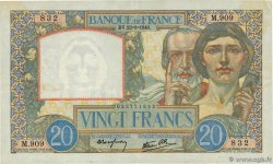 20 Francs TRAVAIL ET SCIENCE FRANKREICH  1940 F.12.06 fVZ
