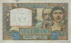20 Francs TRAVAIL ET SCIENCE FRANCE  1941 F.12.18 TTB à SUP