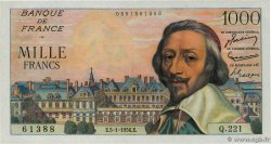 1000 Francs RICHELIEU FRANKREICH  1956 F.42.18 fST