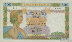 500 Francs LA PAIX FRANCE  1943 F.32.44 TTB