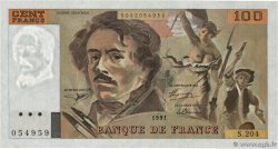 100 Francs DELACROIX imprimé en continu FRANCE  1991 F.69bis.04b SPL