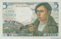 5 Francs BERGER FRANCE  1943 F.05.01 UNC-