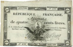400 Livres FRANCE  1792 Ass.38a TTB