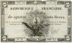 400 Livres FRANCE  1792 Ass.38a F