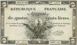 400 Livres FRANCE  1792 Ass.38a VF