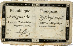 125 Livres FRANCE  1793 Ass.44a F+