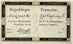 125 Livres FRANCE  1793 Ass.44a SUP