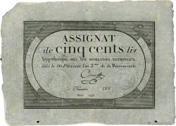500 Livres  FRANCIA  1794 Ass.47a q.SPL