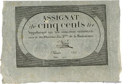 500 Livres  FRANCE  1794 Ass.47a VF+