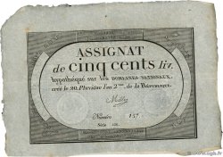 500 Livres  FRANKREICH  1794 Ass.47a VZ
