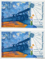 50 Francs SAINT-EXUPÉRY modifié Consécutifs FRANCIA  1994 F.73.01b FDC