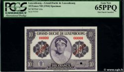 10 Francs Spécimen LUSSEMBURGO  1944 P.44s