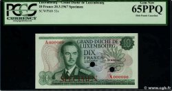 10 Francs Spécimen LUSSEMBURGO  1967 P.53s