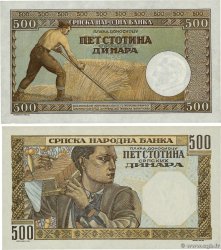 500 Dinara Lot SERBIEN  1941 P.27b et P.31 VZ+