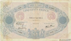 500 Francs BLEU ET ROSE modifié FRANCE  1939 F.31.38
